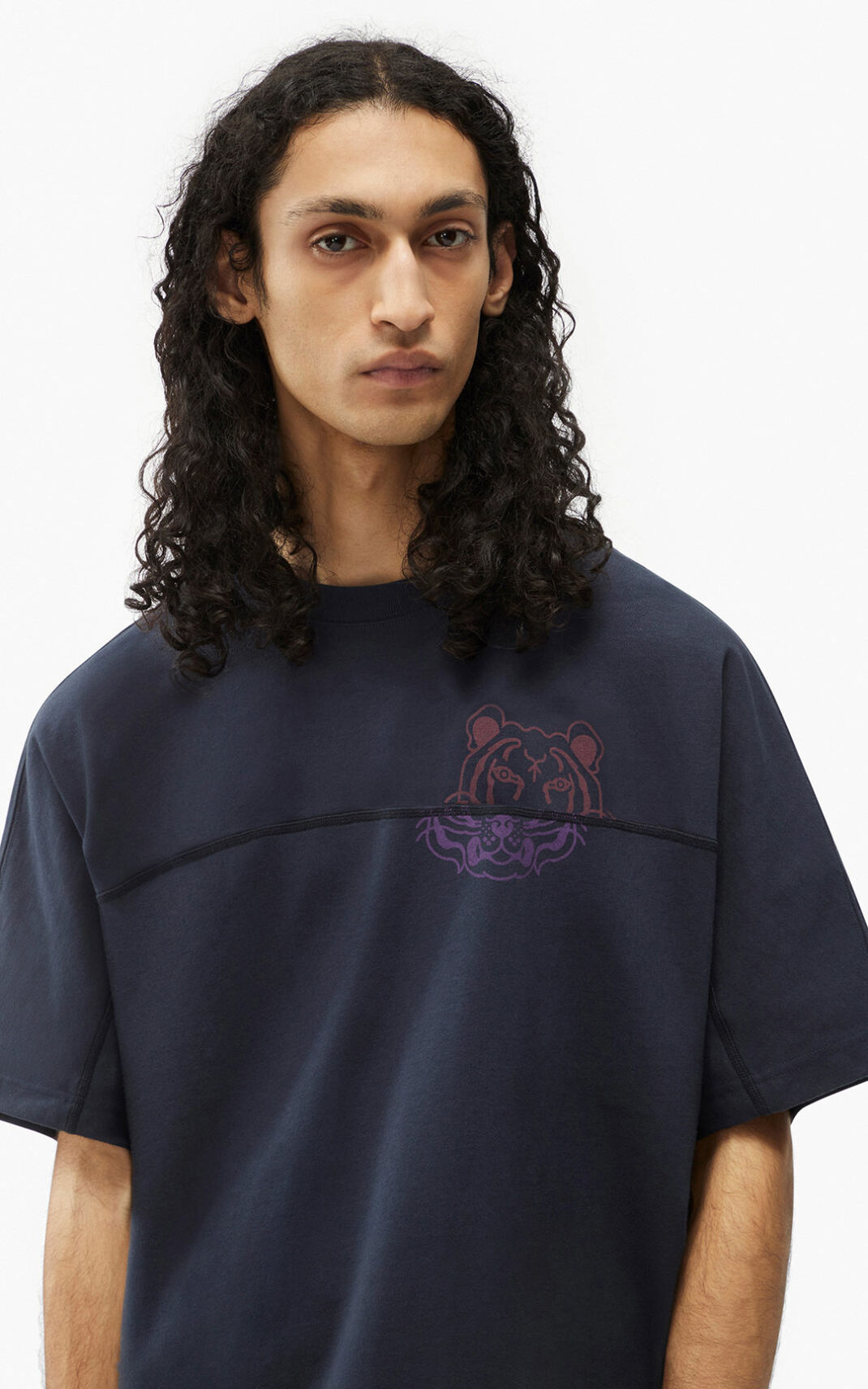 Kenzo K Tiger oversized Majice Muške - Plave Crne - Hrvatska MNWAFT937